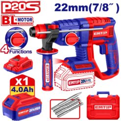 Rotomartillo Inalambrico 22mm - ELRH202081-4 - EMTOP