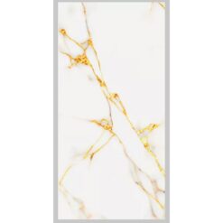 Plancha Revestimiento Pvc Simil Marmol Blanco C/Manchas Doradas