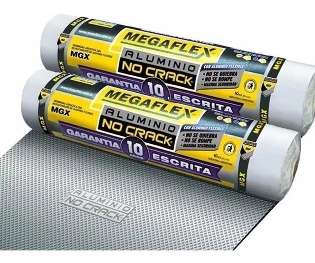 Membrana No Crack C/Aluminio Color Aluminio De 4 mm x 35 Kg-Megaflex