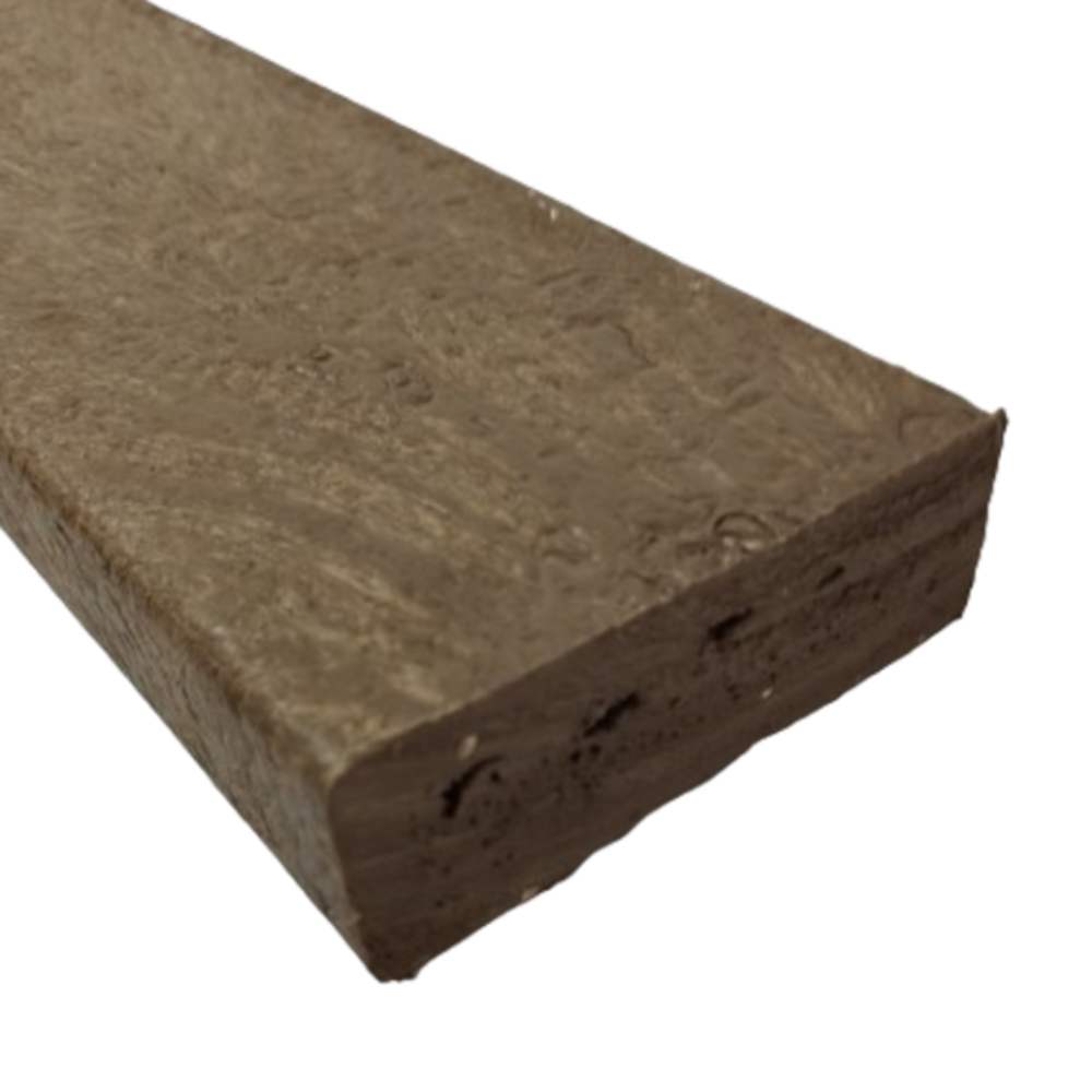 Liston De Madera Plastica 9 Cm x 2.5 Cm De 195 Cm Largo Color Marron Cedro - Zenplas