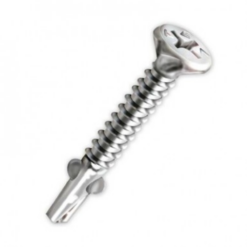 Tornillo Punta Mecha T2 Alas 8 x 1 ¼" Zincado TEL x 50 unidades