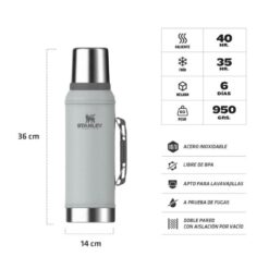 Alternative view of Termo Clasico 950 ml Silver C/Manija Y Tapa Cebadora - Stanley