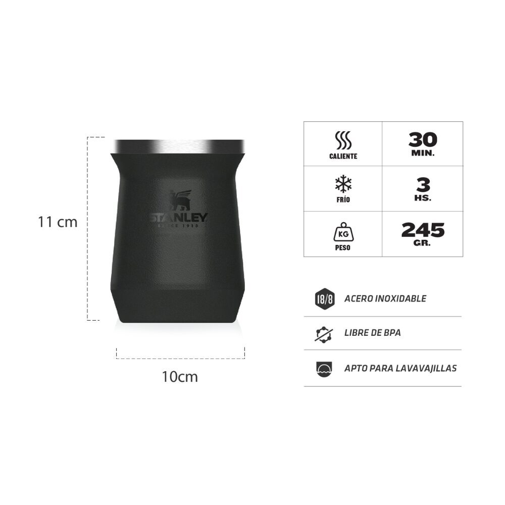 Mate 236 ml Negro - Stanley - Imagen 2