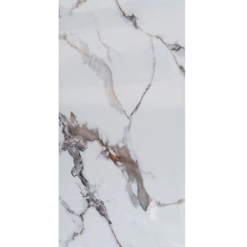 Plancha Revestimiento Pvc Simil Marmol Blanco C/Manchas Piedra