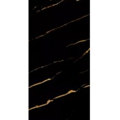 Plancha Revestimiento Pvc Simil Marmol Negro C/Manchas Doradas